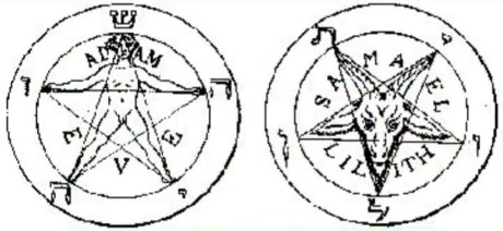 O pentagrama sempre representa o mal, para os satanistas é a presença do "demo".